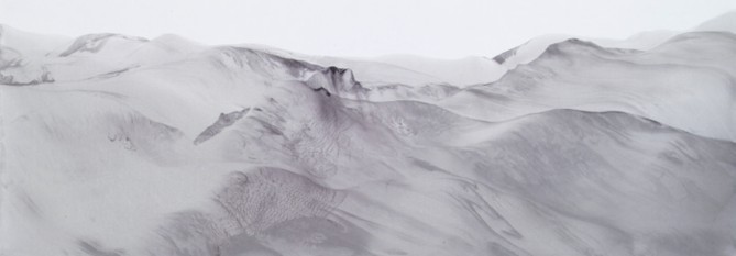 행려(行旅)-바람이 불어오는 곳 40x110cm 중성지, 유연묵 2003