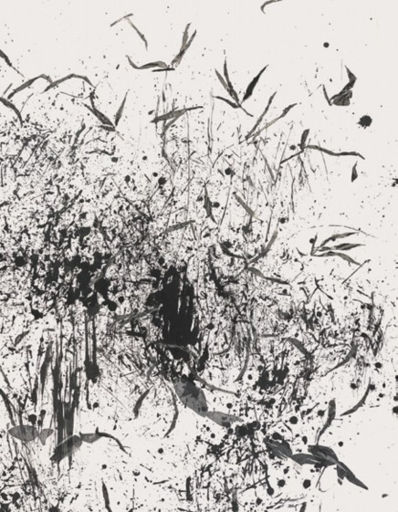 밤의 이방인 N.2 112x85cm 4합 장지에 수묵 한지, 비단, 꼴라주 2024